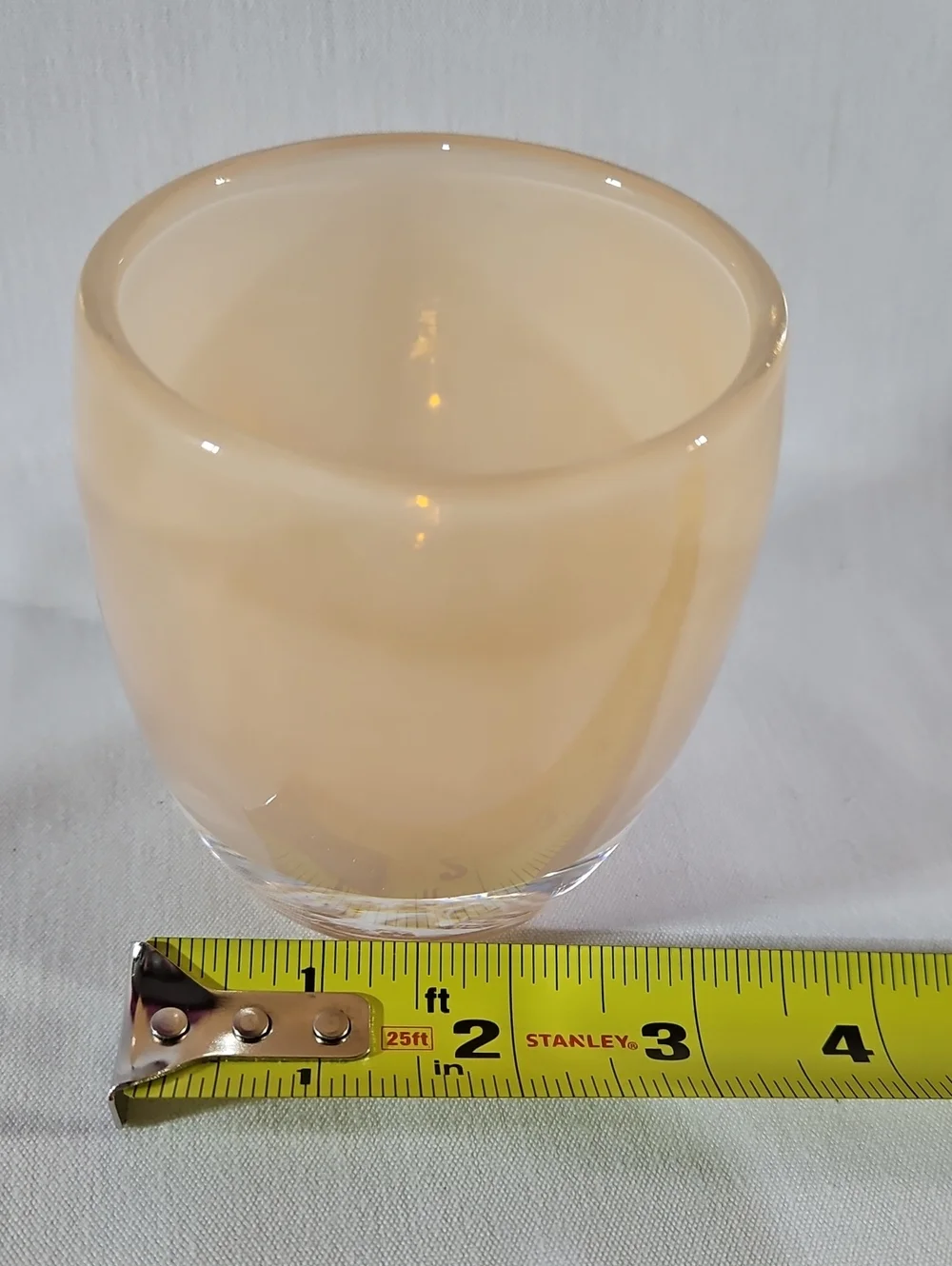 Pre-Triskelion Glassybaby Creamy Peach Votive Candle Holder, #1